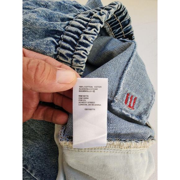 BDG Urban Outfitters Jeans Womens Medium Blue Jogger Patchwork Knee Elastic - Picture 15 of 16